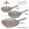 Set 3 tigai Berlinger Haus, Taupe, 20/24/28 cm, aluminiu forjat, taupe mat