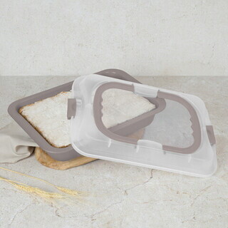 Taupe mat;Alb, Tava 36.5x24.5x5.5 cm