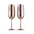 Set 2 pahare pentru sampanie Berlinger Haus, Taupe/Rose, 260 ml, inox 18/10, roz
