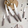 Set 5 cutite cu suport magnetic Berlinger Haus, Taupe, inox/lemn, taupe mat/natur