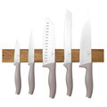 Set 5 cutite cu suport magnetic Berlinger Haus, Taupe, inox/lemn, taupe mat/natur