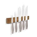 Set 5 cutite cu suport magnetic Berlinger Haus, Taupe, inox/lemn, taupe mat/natur