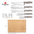 Set 5 cutite cu tocator Berlinger Haus, Taupe, inox/bambus, taupe mat/natur