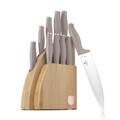 Set 9 cutite cu suport Berlinger Haus, Taupe, inox/bambus, taupe mat/natur