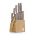 Set 9 cutite cu suport Berlinger Haus, Taupe, inox/bambus, taupe mat/natur