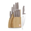 Set 9 cutite cu suport Berlinger Haus, Taupe, inox/bambus, taupe mat/natur