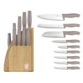 Set 9 cutite cu suport Berlinger Haus, Taupe, inox/bambus, taupe mat/natur