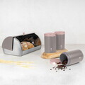 Set cutie pentru paine si 3 recipiente Berlinger Haus, Taupe, 38.5x28x18.5 cm, inox, taupe