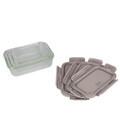 Set 3 caserole cu capac Berlinger Haus, Taupe, 570 ml / 840 ml / 1.18 L, sticla/plastic, taupe/transparent