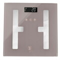 Cantar digital pentru baie Berlinger Haus, Taupe, 30x30 cm, max 180 kg, sticla temperata, taupe mat