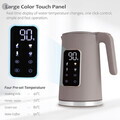 Ceainic electric digital Berlinger Haus, Taupe, 1.7 L, plastic/inox, taupe mat