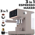 Espressor digital 3 in 1 Berlinger Haus, Taupe, 950W, 21x25.9x28 cm, inox, taupe mat