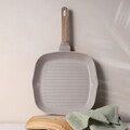 Tigaie grill Berlinger Haus, Taupe Nordic, 28 cm, 2.1 L, aluminiu forjat, taupe mat/natur