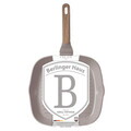 Tigaie grill Berlinger Haus, Taupe Nordic, 28 cm, 2.1 L, aluminiu forjat, taupe mat/natur