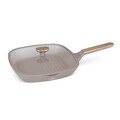 Tigaie grill cu capac Berlinger Haus, Taupe Nordic, 28 cm, 2.1 L, aluminiu forjat, taupe mat/natur