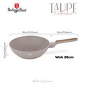 Tigaie Wok Berlinger Haus, Taupe Nordic, 28 cm, 3.5 L, aluminiu forjat, taupe mat/natur