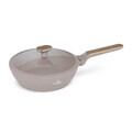 Tigaie adanca cu capac Berlinger Haus, Taupe Nordic, 24 cm, 2.3 L, aluminiu forjat, taupe mat/natur