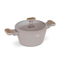 Oala cu capac Berlinger Haus, Taupe Nordic, 20 cm, 2.6 L, aluminiu forjat, taupe mat/natur