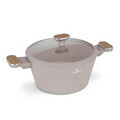Oala cu capac Berlinger Haus, Taupe Nordic, 24 cm, 4.3 L, aluminiu forjat, taupe mat/natur