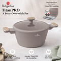Oala cu capac Berlinger Haus, Taupe Nordic, 24 cm, 4.3 L, aluminiu forjat, taupe mat/natur