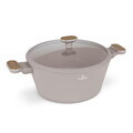 Oala cu capac Berlinger Haus, Taupe Nordic, 28 cm, 6.3 L, aluminiu forjat, taupe mat/natur