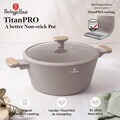 Oala cu capac Berlinger Haus, Taupe Nordic, 28 cm, 6.3 L, aluminiu forjat, taupe mat/natur