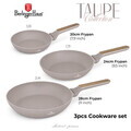 Set 3 tigai rotunde Berlinger Haus, Taupe Nordic, 20/24/28 cm, aluminiu forjat, taupe mat/natur