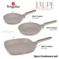 Set 3 tigai Berlinger Haus, Taupe Nordic, 20/24/28 cm, aluminiu forjat, taupe mat/natur