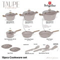 Set pentru gatit Berlinger Haus, Taupe Nordic, 15 piese, aluminiu forjat, taupe mat/natur