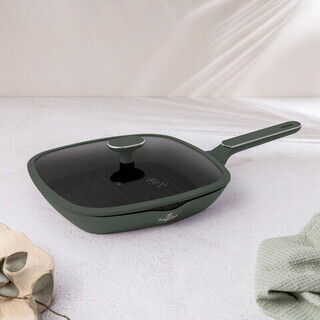 Verde mat, Tigaie grill cu capac 28 cm