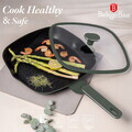 Tigaie grill cu capac Berlinger Haus, Matte Green, 28 cm, 2.1 L, aluminiu forjat, verde mat