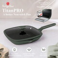 Tigaie grill cu capac Berlinger Haus, Matte Green, 28 cm, 2.1 L, aluminiu forjat, verde mat
