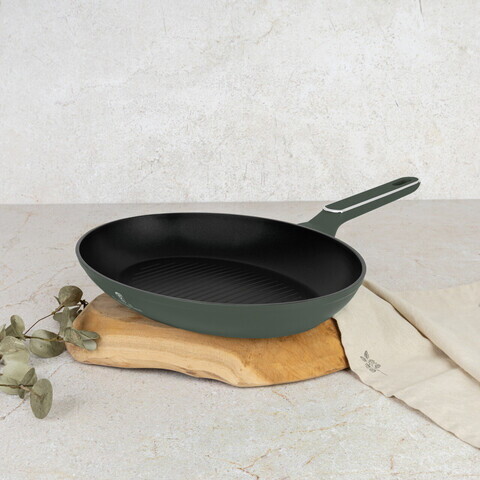Tigaie pentru peste Berlinger Haus, Matte Green, 35 cm, aluminiu forjat, verde mat