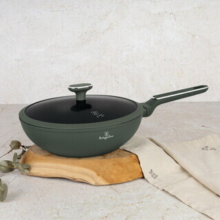 Verde mat, Tigaie Wok cu capac 28 cm