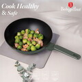 Tigaie Wok cu capac Berlinger Haus, Matte Green, 28 cm, 3.2 L, aluminiu forjat, verde mat