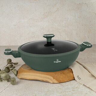 Verde mat, Tigaie Wok cu capac 30 cm