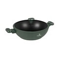 Tigaie Wok cu capac Berlinger Haus, Matte Green, 30 cm, aluminiu forjat, verde mat