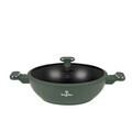 Tigaie Wok cu capac Berlinger Haus, Matte Green, 30 cm, aluminiu forjat, verde mat