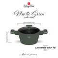 Oala cu capac Berlinger Haus, Matte Green, 20 cm, 2.5 L, aluminiu forjat, verde mat