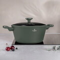 Oala cu capac Berlinger Haus, Matte Green, 28 cm, 6.1 L, aluminiu forjat, verde mat
