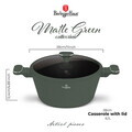 Oala cu capac Berlinger Haus, Matte Green, 28 cm, 6.1 L, aluminiu forjat, verde mat