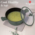 Oala cu capac Berlinger Haus, Matte Green, 28 cm, 6.1 L, aluminiu forjat, verde mat
