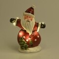 Decoratiune luminoasa Santa, Inart, 15 x 19.5 cm, ceramica, multicolor