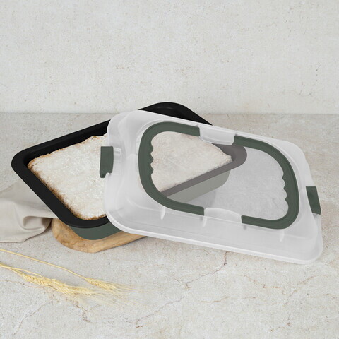 Tava cu capac Berlinger Haus, Matte Green, 36.5x24.5x5.5 cm, otel carbon/plastic, verde mat