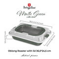 Tava cu capac Berlinger Haus, Matte Green, 36.5x24.5x5.5 cm, otel carbon/plastic, verde mat