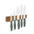 Set 5 cutite cu suport magnetic Berlinger Haus, Matte Green, inox/lemn, verde mat/natur