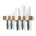 Set 5 cutite cu suport magnetic Berlinger Haus, Matte Green, inox/lemn, verde mat/natur