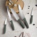 Set 5 cutite cu suport rotund Berlinger Haus, Matte Green, inox/bambus, verde mat/natur