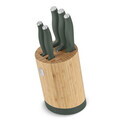 Set 5 cutite cu suport rotund Berlinger Haus, Matte Green, inox/bambus, verde mat/natur
