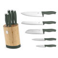 Set 5 cutite cu suport rotund Berlinger Haus, Matte Green, inox/bambus, verde mat/natur